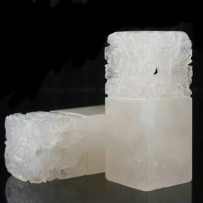 Crystal Dragon Chinese Name Chop / Beautiful Carved Dragon Seal